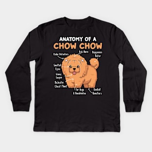 Anatomy Of A Chow Chow Dog Kids Long Sleeve T-Shirt